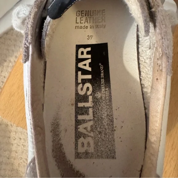 Golden Goose Ball Star Cream and Gray Suede Sneakers - Picture 5 of 8